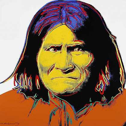 Geronimo，摘自《牛仔与印第安人》（1986） by Andy Warhol