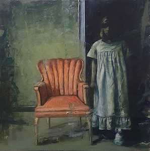 红色椅子（2021） by Roar Kjærnstad