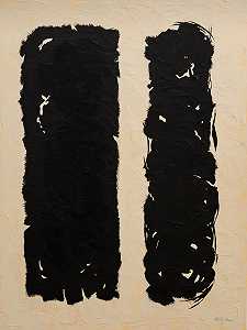 摘要第78号——当代表现性笔触绘画（黑色+白色+奶油色）（2021年） by Helen Bellaver