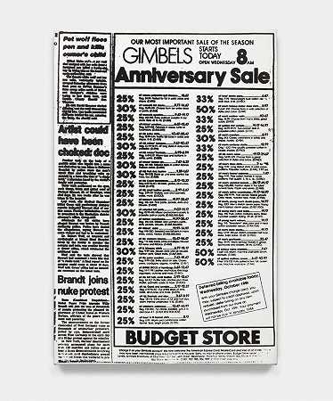每日新闻（Gimbel的周年纪念销售/艺术家可能会窒息）（约1983年） by Andy Warhol