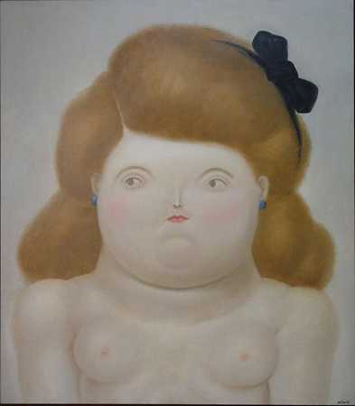带蝴蝶结的女人（1978年） by Fernando Botero