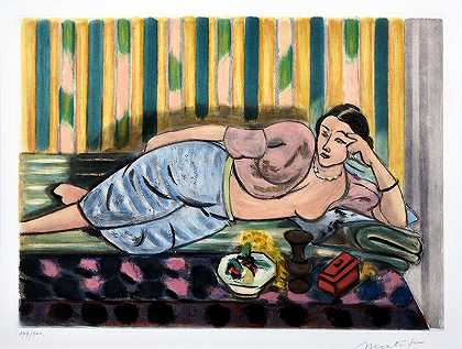 Odalisque au coffret胭脂（带红盒的Odalisque）（1952） by Henri Matisse