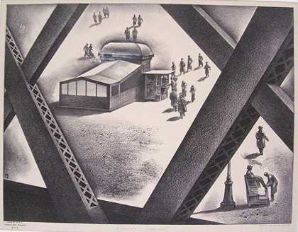 地铁站（1936） by Louis Lozowick