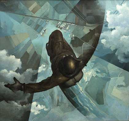 在降落伞打开之前（1939年） by Tullio Crali