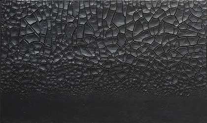 大型黑色绉纱（1977年） by Alberto Burri