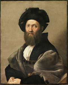 巴尔达萨雷·卡斯蒂格利奥尼伯爵，关于完美朝臣的书《伊尔·科尔泰吉亚诺》的作者（1514-1515） by Raphael