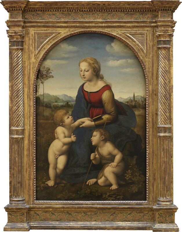 圣母和孩子与小施洗约翰，被称为美丽的园丁（处女和孩子与婴儿圣约翰） by Raphael