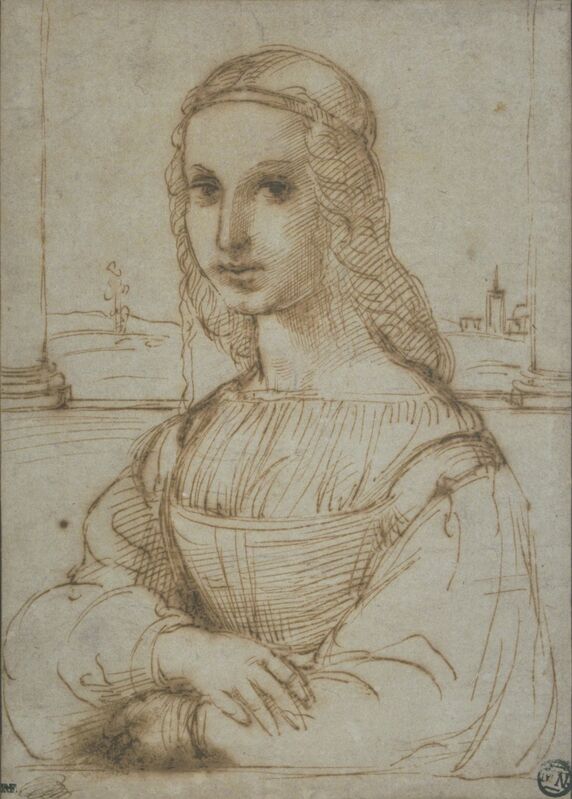 女性半身像，左侧四分之三，双臂交叉（女性半身像，左侧四分之三剖面，双臂弯曲） by Raphael