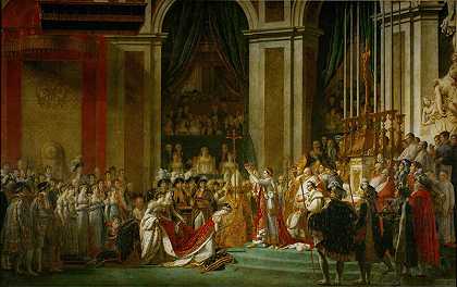 1804年12月2日（1806-2007年）拿破仑皇帝的祝圣和若泽·菲恩皇后的加冕礼 by Jacques-Louis David