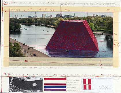 马斯塔巴（伦敦海德公园蛇形湖项目）（2019年） by Christo and Jeanne-Claude