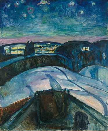 《星夜》（1922） by Edvard Munch
