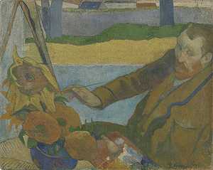 文森特·梵高画向日葵（1888） by Paul Gauguin