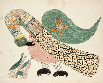 鹈鹕与幼鹈鹕（约1818-1819年） by Mary Ann Wilson