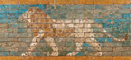 带跨步狮子的嵌板（公元前602-562年） by Neo-Babylonian