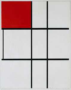 B组（第二组）配红色（1935年） by Piet Mondrian