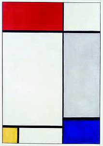 红色、黄色和蓝色的构图（1927年） by Piet Mondrian