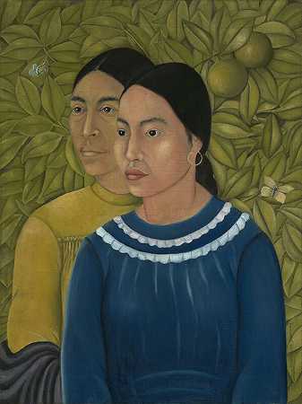 两个女人（萨尔瓦多拉和赫米尼亚）（1928） by Frida Kahlo