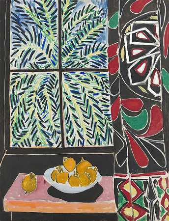 带埃及窗帘的内饰（1948年） by Henri Matisse