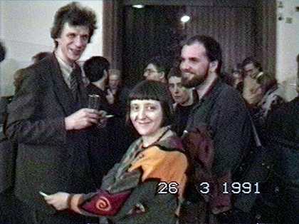 尼古拉·帕尼特科夫、埃琳娜·埃拉吉尼亚和安德烈·菲利波夫出席了马尼博物馆的开幕式。40 1991年3月26日（1991年）在法兰克福卡密特修道院的莫斯考尔·昆斯特勒（Moskauer Kuenstler） by Vadim Zakharov