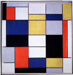 黑色、红色、灰色、黄色和蓝色的大型构图（1919-1920） by Piet Mondrian