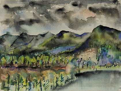 伊甸湖黑山（1954） by Joseph Fiore