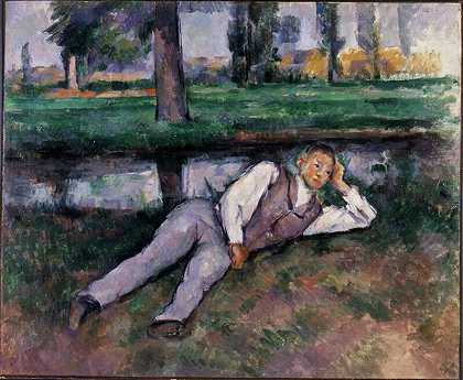 男孩休息（约1887年） by Paul Cézanne