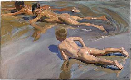 《海滩上的男孩》（1909） by Joaquín Sorolla y Bastida