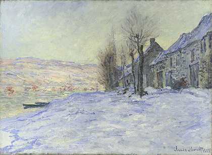 雪下的拉瓦考特（约1878-1881年） by Claude Monet