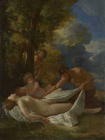 带萨提尔的仙女（约1627年） by Nicolas Poussin