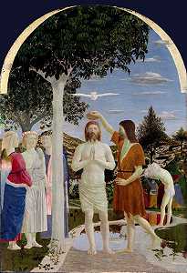 基督的洗礼（约1450年） by Piero Della Francesca