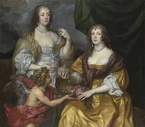 伊丽莎白·廷贝尔比夫人和多萝西，安多弗子爵（约1637年） by Anthony van Dyck