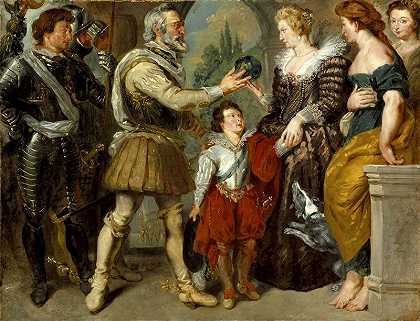 亨利四世授予玛丽·德美第奇摄政权（鲁本斯之后）（1825-1830） by Eugène Delacroix