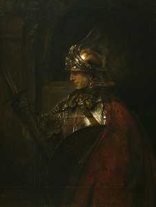 穿盔甲的人（亚历山大大帝？）(1655) by Rembrandt van Rijn