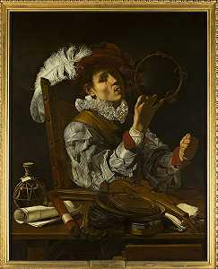 音乐家（大约1615年） by Cecco del Caravaggio