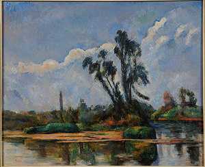 河流景观（1881） by Paul Cézanne