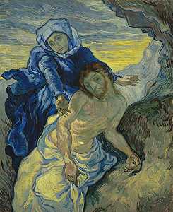 皮埃塔（德拉克罗伊之后）（1889年） by Vincent van Gogh
