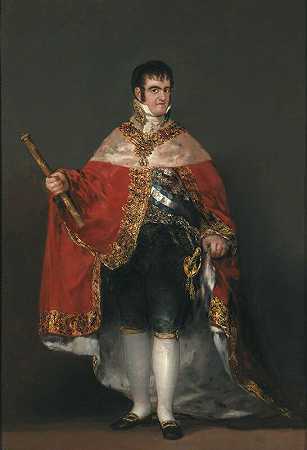 穿着朝服的费迪南德七世（1814-1815） by Francisco de Goya