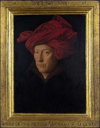 戴红色头巾的男人（自画像？）(1433) by Jan van Eyck
