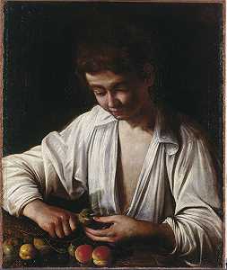剥水果的男孩（1592-1593） by Michelangelo Merisi da Caravaggio
