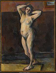 裸体站立（约1898年） by Paul Cézanne