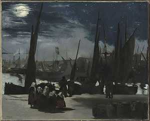 布洛涅港的月光（1868） by Édouard Manet