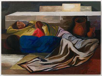 睡眠（家庭）（1930） by José Clemente Orozco
