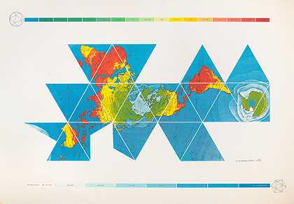 Dymaxion海空世界地图（1981年） by R. Buckminster Fuller