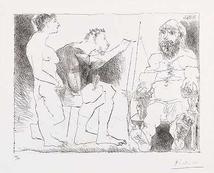 画家在工作（画家在工作）（1963年）|出售 by Pablo Picasso