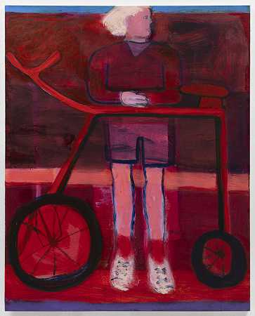 红色自行车（2021） by Katherine Bradford