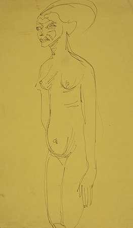 Stehender Akt（裸体站立）（1915年） by Ernst Ludwig Kirchner