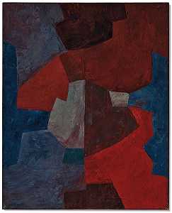 红-蓝-灰-酒（1964） by Serge Poliakoff