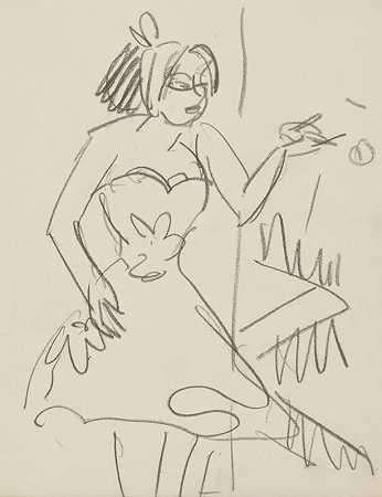 Kleine Tänzerin，Kabarettistin（约1910年） by Ernst Ludwig Kirchner