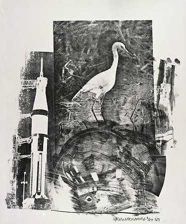 号角（石月）（1969） by Robert Rauschenberg