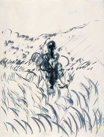 风景中的人物（大约1952年） by Francis Bacon